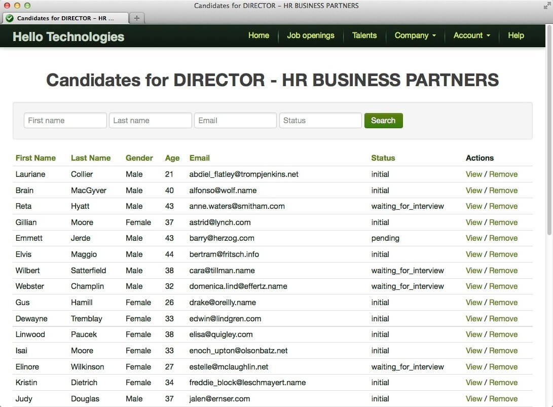 candidates tracking system